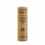 Bálsamo labial sin plástico SOL DE IBIZA con protección solar SPF 15 de barrera física.