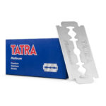 Hojas de afeitar TATRA Platinum. Acero inoxidable y platino de doble filo. Paquete con 5 cuchillas. Hecho en Europa